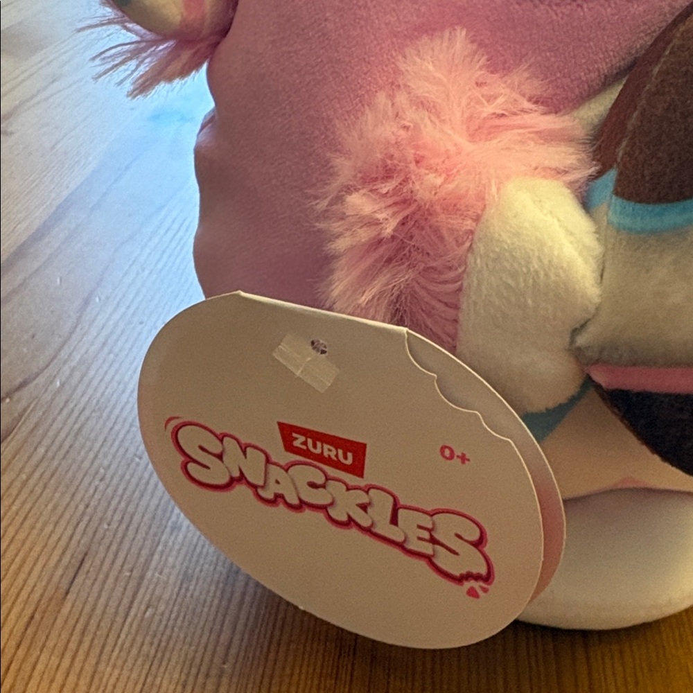 Snackles Pink and White Plush Toy - Picture 2 of 6